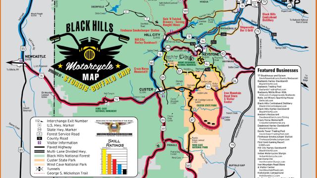 Black Hills Motorcyle Map