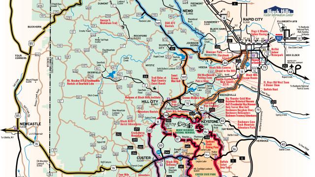 Black Hills Attractions Map