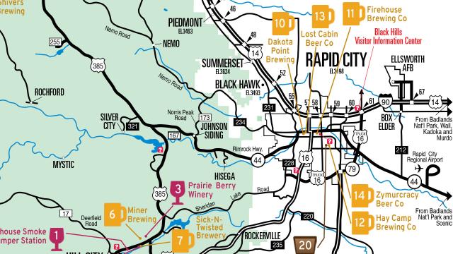 Black Hills Tasting Trail Map