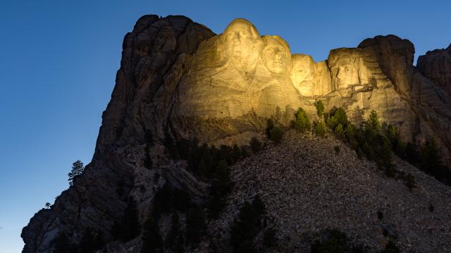 Evening Lighting Ceremony at Mount Rushmore